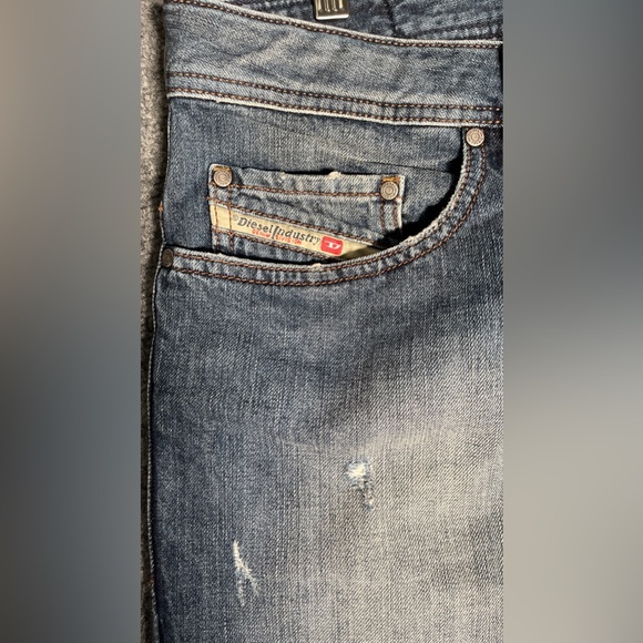 Diesel Men’s 33x32 Jeans Safado Regular Slim Straight Distressed Denim Blue - Picture 6 of 11